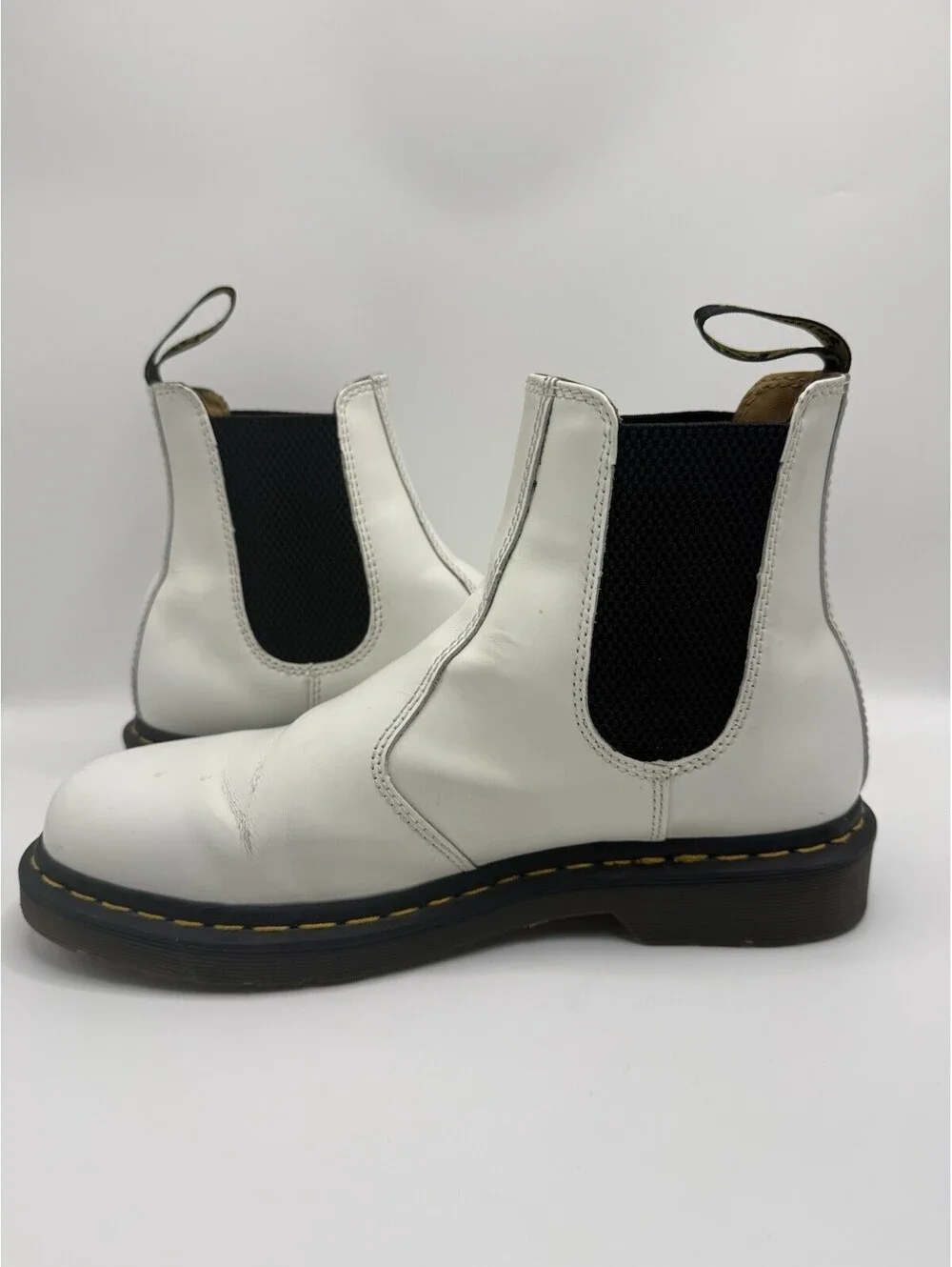 Dr Martens Chelsea Boots 2976 Women's Size 10 White Leather Men's 9
